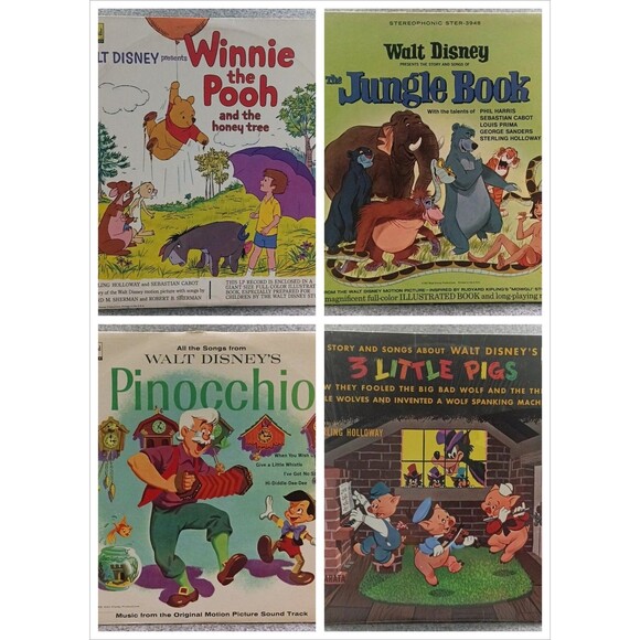 Lot Of 4 Disney Movies Soundtrack Vinyl Records